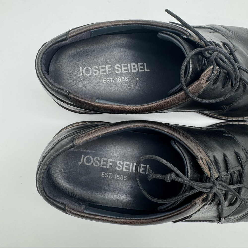 Josef Seibel Earl Black Leather Oxford Size 45/11-11.5 - Picture 10 of 15
